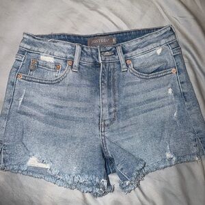 Just USA Light Blue Distressed Jean Shorts